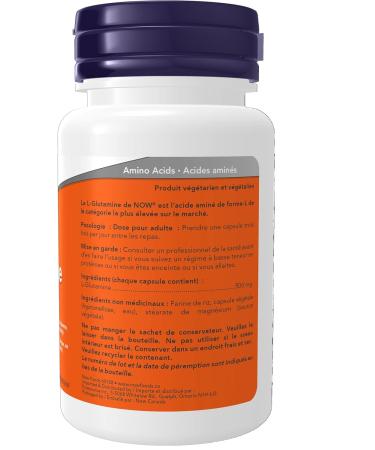 NOW Supplements L-Glutamine 500mg Capsules 60 Count Unflavored 60 count (Pack of 1) - Buy Online on SooperMarket.com