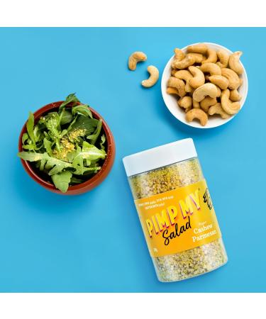 Pimp My Salad - Vegan Cashew Parmesan (150 g) Cheese Alternative Made from Blended Cashew Nuts Sunflower Seeds Nutritional Yeast Himalayan Pink Salt & Lemon Peel Gluten & Dairy Free Vegetarian - Buy Online on SooperMarket.com