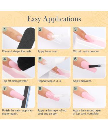 Aikker 20 Spring Colours Dip Powder Nail Kit - 27 Pcs Glitter Purple Pink Orange Acrylic Dipping Powder Set with Base Top Coat Activator - French Nail Art Manicure AK33 - Buy Online on SooperMarket.com