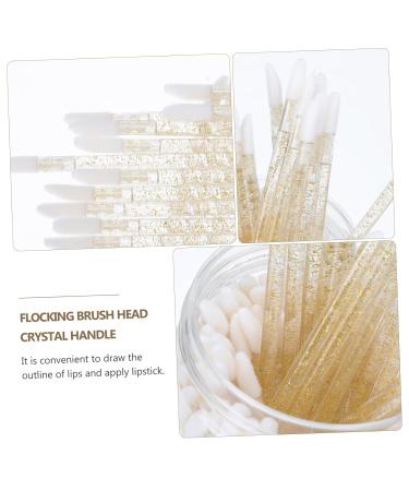 100pcs Lip Brush Set | Silicone Exfoliating Lip Wands | Makeup Tools & Accessories | Portable Flocking Applicator - Yellow - Buy Online on SooperMarket.com