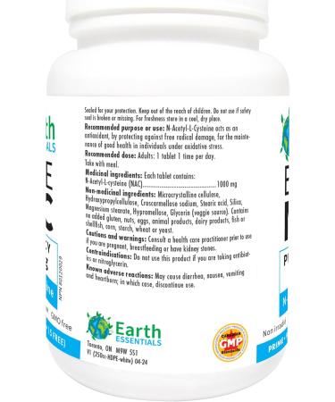 Earth Essentials Elite NAC Tablets 1000mg Per Capsule - BONUS SIZE 90 Tablets (75+15 FREE) - Buy Online on SooperMarket.com
