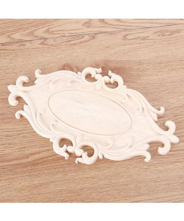 RORPOIR 1pc Unpainted Frames Decorative Appliques for Furniture Wood Onlays for Bed Flowers Carved - Buy Online on SooperMarket.com