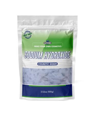 MYOC Sodium Hydroxide flakes 17.63oz (500gm) Sodium Hydroxide for soap Making Cosmetics Make up Beauty and Personal Care Products. 500 gm