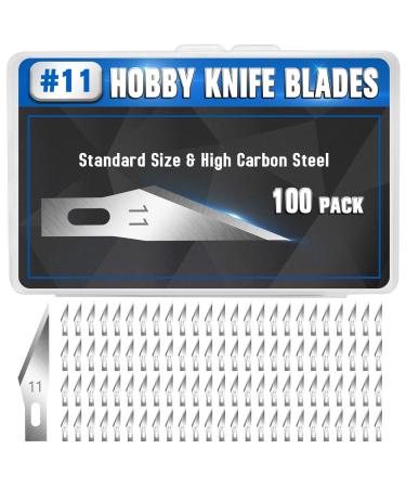 DIYSELF 100 PCS Exacto Knife Blades, SK5 Carbon Steel #11 Exacto Blades Refill Craft Art Knife Replacement Blades with Storage Case for Craft, Hobby, Scrapbooking, Stencil