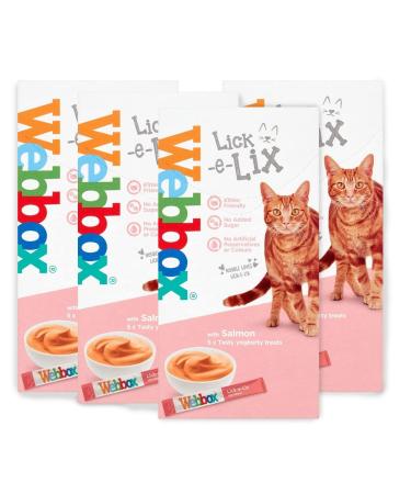 Webbox Cats Delight Lick E Lix Treats 4 Pack Contains 5 X Salmon Yoghurty Treats (20 Sachets)