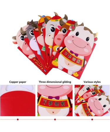 MAGICLULU 72 Pcs Ox Zodiac Red Packet Hong Bao Wedding Chinese New Year Red Packet Spring Festival Money New Year Red Envelopes Wallets for Mini Gifts Child 250g Copper Paper Asia Christmas - Buy Online on SooperMarket.com