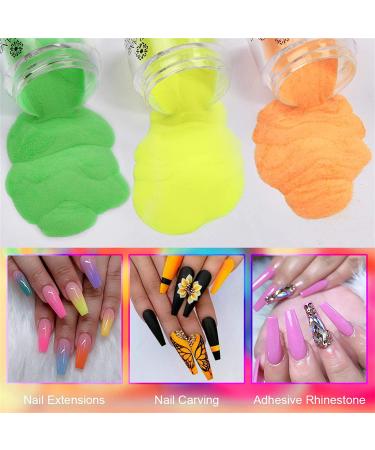 Saviland Acrylic Powder Set Glows in the Dark Acrylic Nail Powder 10 Luminous Colors Professional Polymer Powder for Nail Extension Nail Carving  Halloween Nails Design  Fall French Nails  Gift for Women A-Luminous glows i - Buy Online on SooperMarket.com