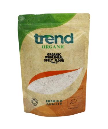 Trend Organic Wholemeal Spelt Flour A Nutrient-Rich Alternative to Wheat Flour for Healthy Baking and Cooking - Certified Organic Vegan Non-GMO No Additives No Preservatives Raw 500g 500.00 g (Pack of 1)
