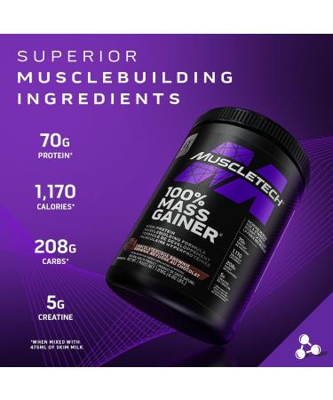 MuscleTech Mass Gainer MuscleTech 100% Mass Gainer Protein Powder Protein Powder for Muscle Gain Whey Protein + Muscle Builder Weight Gainer Protein Powder Creatine Supplements Chocolate Fudge Brownie 4 Pounds - Buy Online on SooperMarket.com