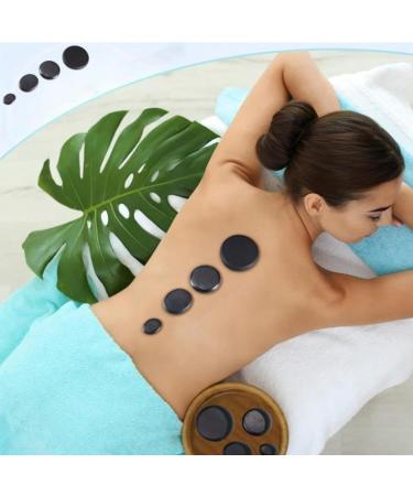 36pcs Basalt Hot Stones Set - Round Massage Stones for Body Relaxation | Spa Essentials - International Shipping - Buy Online on SooperMarket.com