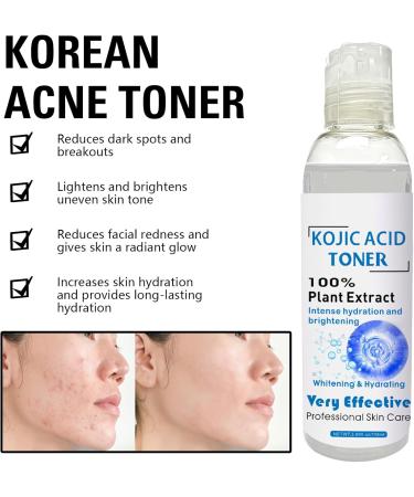 Kojic Acid Toner for Face - Face Toner Dark Spot Remover for Face Acne Toner Hydrating Toning Solution Even Skin Tone Korean Toner Skincare Exfoliating Toner for All Skin 118ml - Buy Online on SooperMarket.com