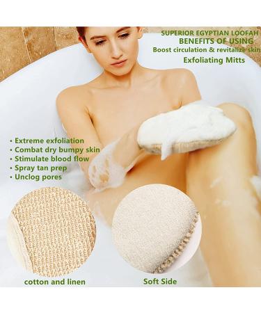 ATTEASAY Exfoliating Loofah Back Scrubber - 5 Pack | Eco-Friendly Biodegradable Body Scrubber Set for Women and Men - Buy Online on SooperMarket.com