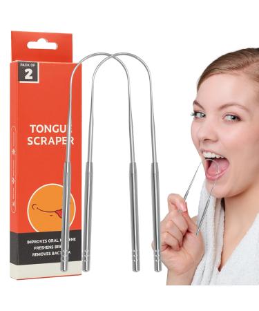 Calakono Stainless Steel Tongue Scraper | Portable Tongue Cleaning Brush for Adults | Reduce Bad Breath & Enhance Oral Hygiene - Buy Online on SooperMarket.com