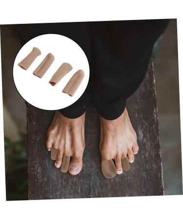 FOMIYES Silicone Gel Finger & Toe Sleeves Set - Toe Protector, Separator, Cushion, Bandage - Earth Tones (2 Pairs) - Buy Online on SooperMarket.com