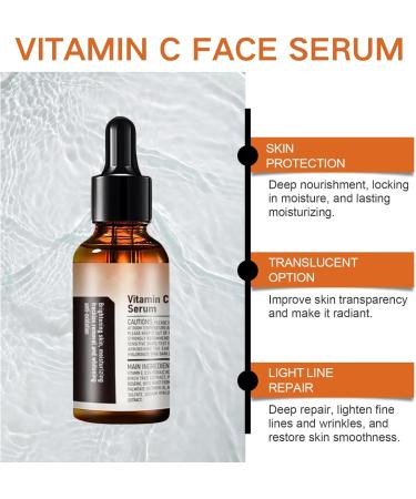 Vitamin C Facial Serum Vitamin C Serum for Face Brightening Serum Face Moisturiser Vitamin C Face Serum for Women Face Care for Reduce Dark Spot Hydrate & Plump Skin Anti Aging & Anti Wrinkle - Buy Online on SooperMarket.com