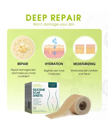 Soft Silicone Scar Tape Roll 1.6x 120 (8 Month Supply) | Reusable & Effective Scar Removal for C-Section, Keloid Surgery, Burn & Acne - Buy Online on SooperMarket.com