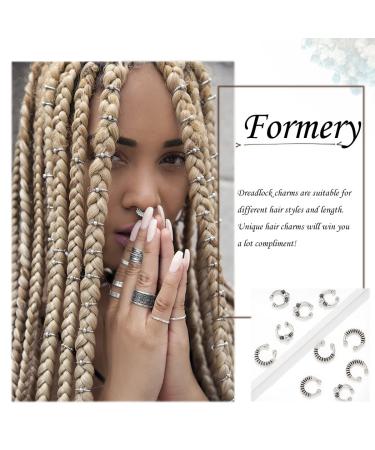Silver Metal Loc Hair Beads - Pack of 40 - African Deadlock Cuff Ring Jewels for Black Women - Buy Online on SooperMarket.com
