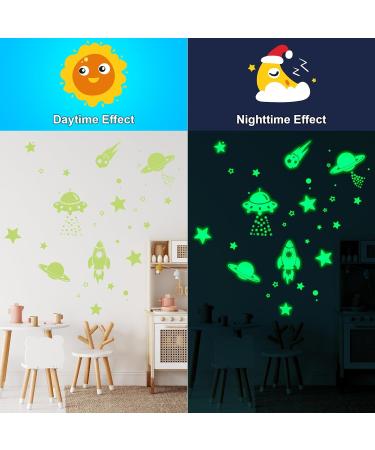 1503pcs Green Glow in The Dark Stars Wall Stickers | Realistic 3D Luminous Stars for Ceiling and Walls | DIY Adhesive Stickers for Baby Bedroom Decoration - Buy Online on SooperMarket.com