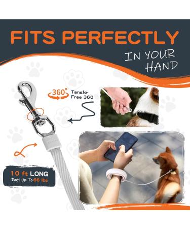 Moestar 360 Tangle-Free Dog Leash with Waste Bag Holder - 3m/10ft for Medium & Small Dogs (Orange) - International Shipping Available - Buy Online on SooperMarket.com