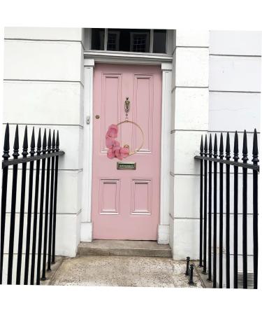 Gadpiparty Iron Craft Wrought Iron Gate Hanging Wreath Rose Pendant Artificial Flower Wall Nordic Decor Wall Hanging Rosy 20x20cm - Buy Online on SooperMarket.com