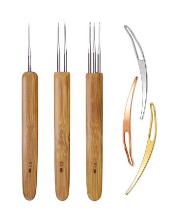 6 Pieces Dreadlock Crochet Hook Set Including Dreadlocks Crochet Hair Weaving Needle Tool 1 Pieces 1 Hook + 1 Pieces 2 Hooks + 1 Pieces 3 Hooks + 3 Pieces Hair Braid Craft Locking (0.5mm)
