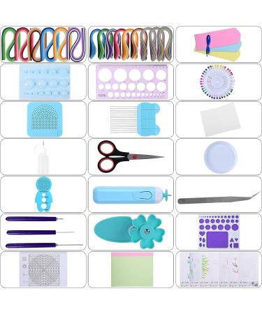 1860-Piece Quilling Kit with Tools and Paper Strips - DIY Quilling Pen, Slotted Tool, Electric Pen, Template Board, Grid Guide, Scissors - Buy Online on SooperMarket.com