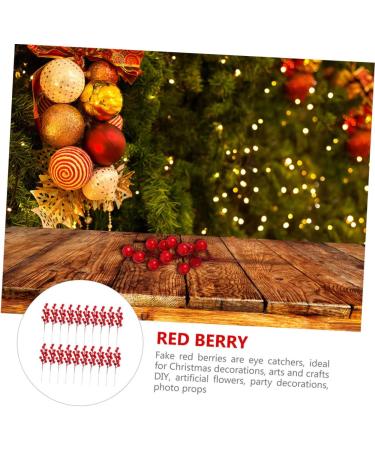HOMSFOU 25 Pcs Artificial Berry Cuttings Christmas Holly Berry Red Berries Decoration Artificial Red Berry Stems Branches Christmas Berry Branches Red Cherry Foam Flower Arrangements Red 50X5.5CM - Buy Online on SooperMarket.com