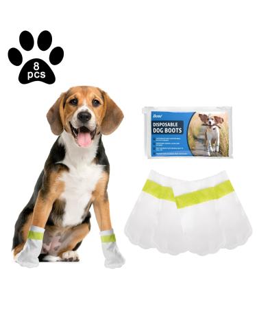 Ladadee Disposable Dog Booties for Paw Protection, Dog Socks for Small Dogs, Disposable Dog Paw Socks Protector for Small Dogs,Puppy Shoes with Adjustable Straps for Hardwood Floors 8Pcs M-Width 1-2.5in