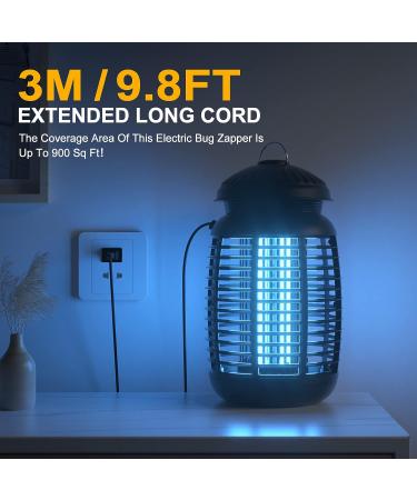 4200V Electric Bug Zapper - High Powered Waterproof Mosquito Trap for Indoor and Outdoor Use - Fly Control for Home, Kitchen, Backyard, Camping - Black - Buy Online on SooperMarket.com