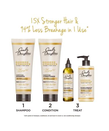 Carol's Daughter Goddess Strength Hair Care Gift Set - Shampoo, Conditioner, Leave In Conditioner & Treatment Oil with Castor Oil | Sulfate Free | 4 Products - Buy Online on SooperMarket.com