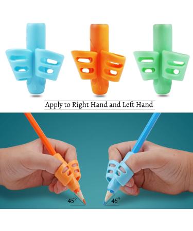 DMFly Pencil Handles for Kids - Handwriting Assistance & Posture Correction | Hollow Ventilation Design 3E Blue & Blue Orange Grip Set - Buy Online on SooperMarket.com