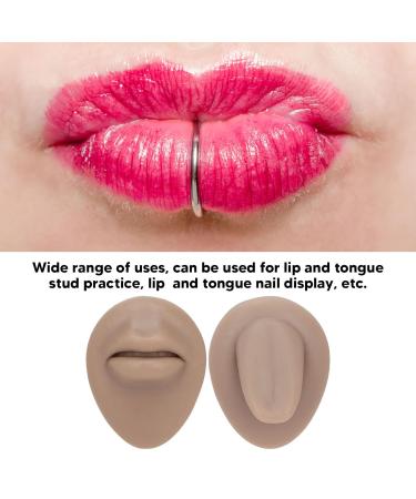 Soft Silicone Mouth Tongue Model for Beauty Salon - Simulated Human Lip Tongue Set for Piercing Practice & Display | Reusable Easy Clean Tools (Type C - Buy Online on SooperMarket.com