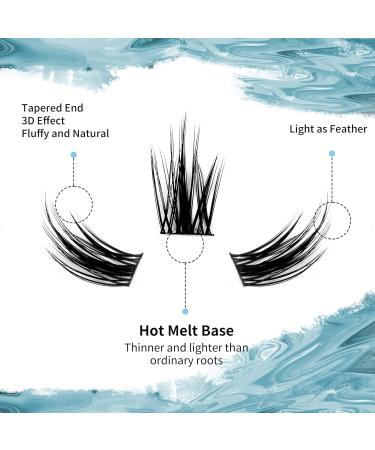 Individual C Curl Cluster Lashes 0.07mm 13mm - Soft & Reusable DIY Lash Extensions | Wispy Wide Stem Eyelash Clusters - FD-D33-0.07-C-13 - Buy Online on SooperMarket.com