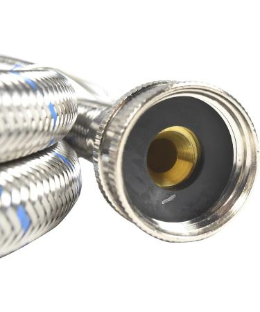 HQRP Premium Stainless Steel Washing Machine Hoses 4-FT (2-Pack) | Burst Proof Red & Blue Striped 4-Foot Straight Hoses - Buy Online on SooperMarket.com