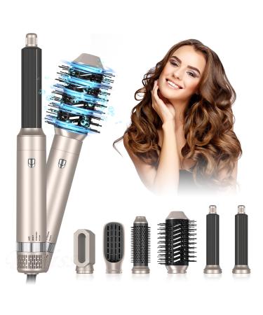 6-in-1 Hair Dryer Brush Warm Air Comb Automatic Curling Iron Straightening Brush Hair Styling Tool Straighten Curl and Blow Dry Hair