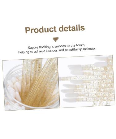 100pcs Lip Brush Set | Silicone Exfoliating Lip Wands | Makeup Tools & Accessories | Portable Flocking Applicator - Yellow - Buy Online on SooperMarket.com