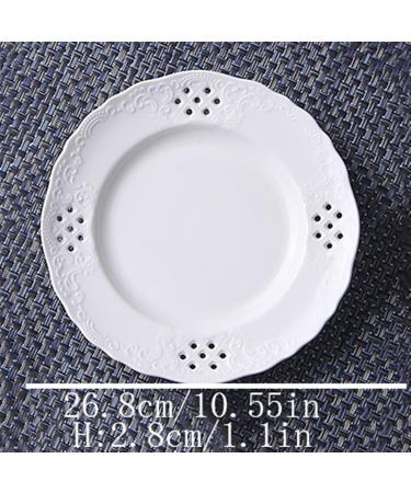 Dinnerware Dishes Plates Hollow Out Dessert Plate White Disc Home Kitchen Restaurant Coffee Shop Flat Plate Ceramic Fruit Plate Round Dinner Plate Dinner Restaurant Family Party Plates (Size : L) Large - Buy Online on SooperMarket.com