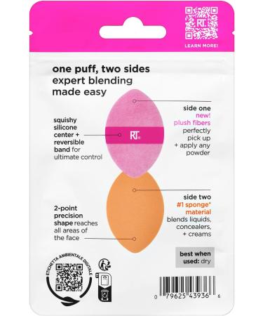 Real Techniques Miracle 2-In-1 Powder Puff Dual-Sided Full-Size Makeup Blending Puff Reversible Elastic Band Precision Tip Makeup Sponge and Powder Puff For Liquid Cream and Powder 1 Count 1/Miracle 2-In-1 Powder Puff - Buy Online on SooperMarket.com