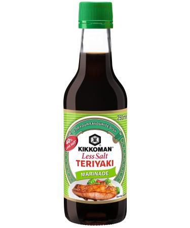 Kikkoman Less Salt Teriyaki Marinade and Sauce 250 ml (Pack of 6)