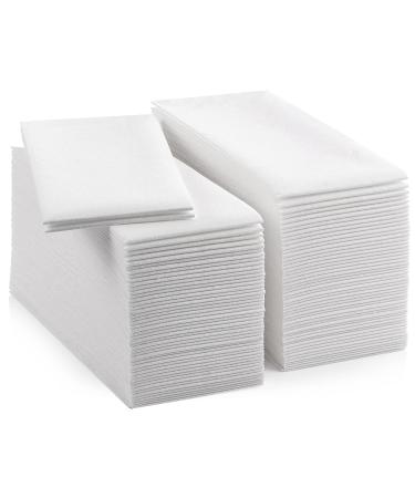 LEKOCH 100 PCS Disposable Napkins White Air Laid Cloth-Like Napkins For Wedding Premium QUALITY 43x30 White - 100 PCS