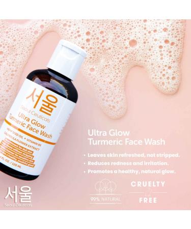 Korean Turmeric Sensitive Skin Face Wash 4oz | K Beauty Cleanser for Dry Skin | Gentle Facewash for Glowing Skin - Buy Online on SooperMarket.com