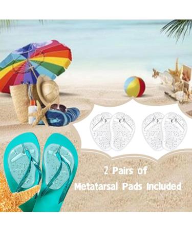 Gel Metatarsal Pads for Thong Sandals Flip-Flops 2 Pairs Forefoot Cushion Inserts Ball of Foot Grip Pads for Metatarsal Support and Pain Relief Anti-Slip Clear - Buy Online on SooperMarket.com