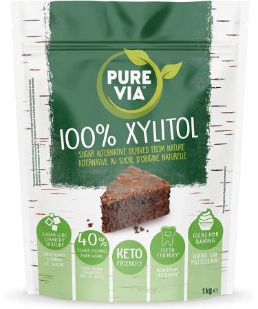 Pure Via 100% Xylitol non-GMO Certified -1kg bag Plant Based sugar alternative vegan & keto friendly