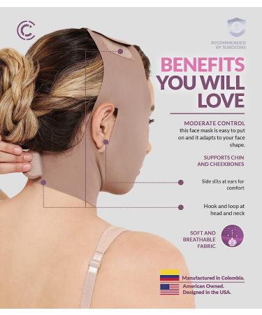 Women's Chin Post Surgery Lipo Compression Slimmer Strap (L-XL) - Faja Mentonera Reductora para Papada Y Cuello - Buy Online on SooperMarket.com