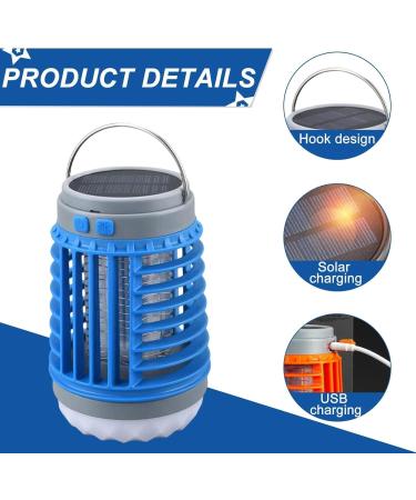 Electric Mosquito Killer Lamp Mosquito Zapper Mosquito Lamp Electric Fly Killer Mosquito Trap Illumination Waterproof Portable(Color:Blue) - Buy Online on SooperMarket.com