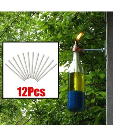 12pcs Fiberglass Tiki Wicks - Long Lifespan Replacement for Bottle Tiki Torches & Oil Lamps | Outdoor Garden Lighting Decor - Buy Online on SooperMarket.com
