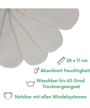 Buy Avo + Cado 3-Layer Bamboo Inserts Size 1 (5 Pieces) - Ultimate Absorbent Cloth Diaper Solution for Newborns - International Shipping Available - Buy Online on SooperMarket.com
