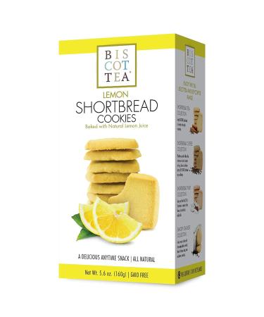 BISCOTTEA Lemon Shortbread Cookie (8 Cookies) Lemon 5.6 Ounce (Pack of 1)