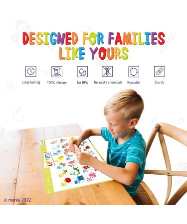 merka Kids Disposable ABC Placemats - Alphabet Learning & Fun Activities | Non-Slip Silicone Mat for Babies & Toddlers - Buy Online on SooperMarket.com