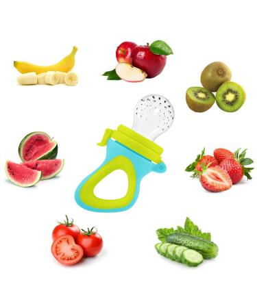 Baby Food Feeder 2 Pack Fruit Pacifier Set | 6 Silicone Pacifiers | Dispensing Spoon | Baby Feeding Set in Green - Buy Online on SooperMarket.com